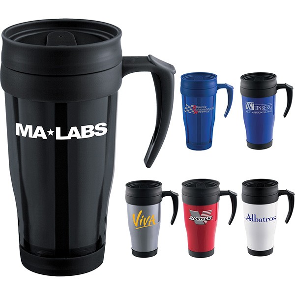 Modesto Insulated Custom Travel Coffee Mugs with Handles 4AllPromos